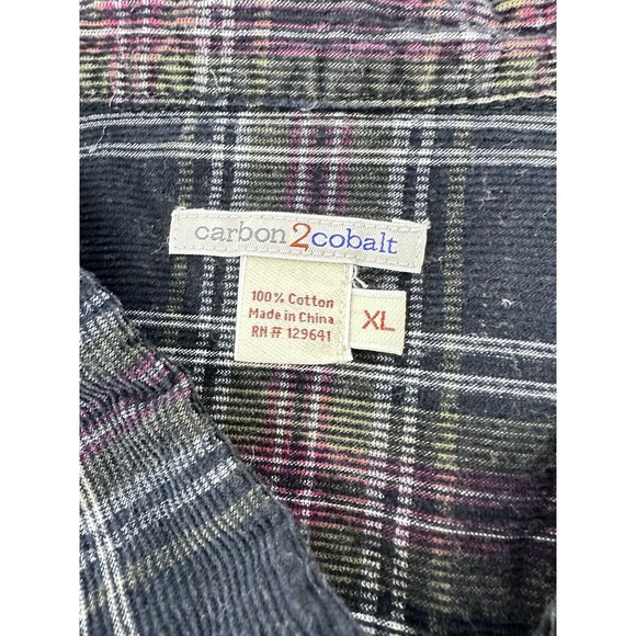 Carbon 2 Cobalt Corduroy Shirt Mens‎ XLarge Plaid Long Sleeve Button Up - Picture 6 of 9